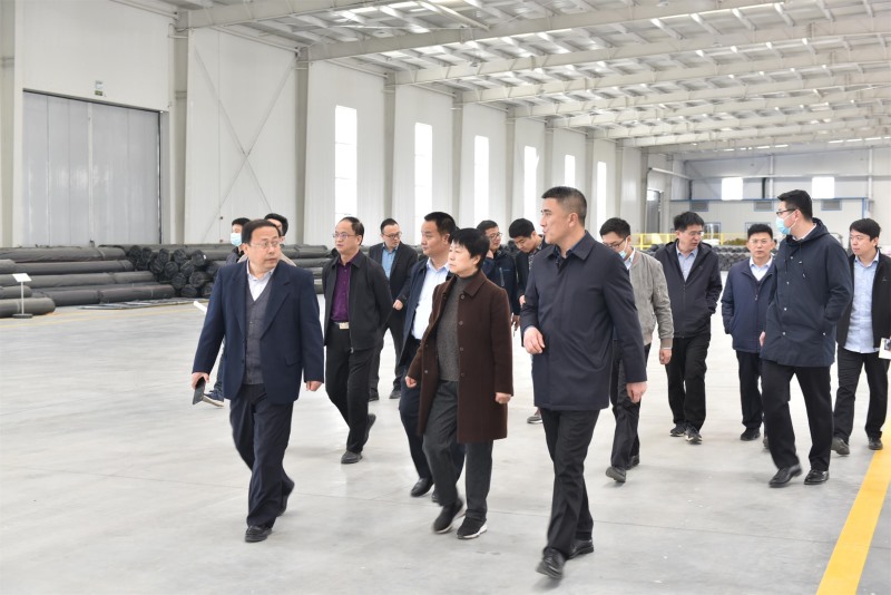 省發(fā)改委重點項目處一級調(diào)研員嚴潔及其一行蒞臨公司調(diào)研，德州市發(fā)改委黨組副書記一級調(diào)研員孫寶勇、德州運河新區(qū)副主任蘇樹江陪同調(diào)研